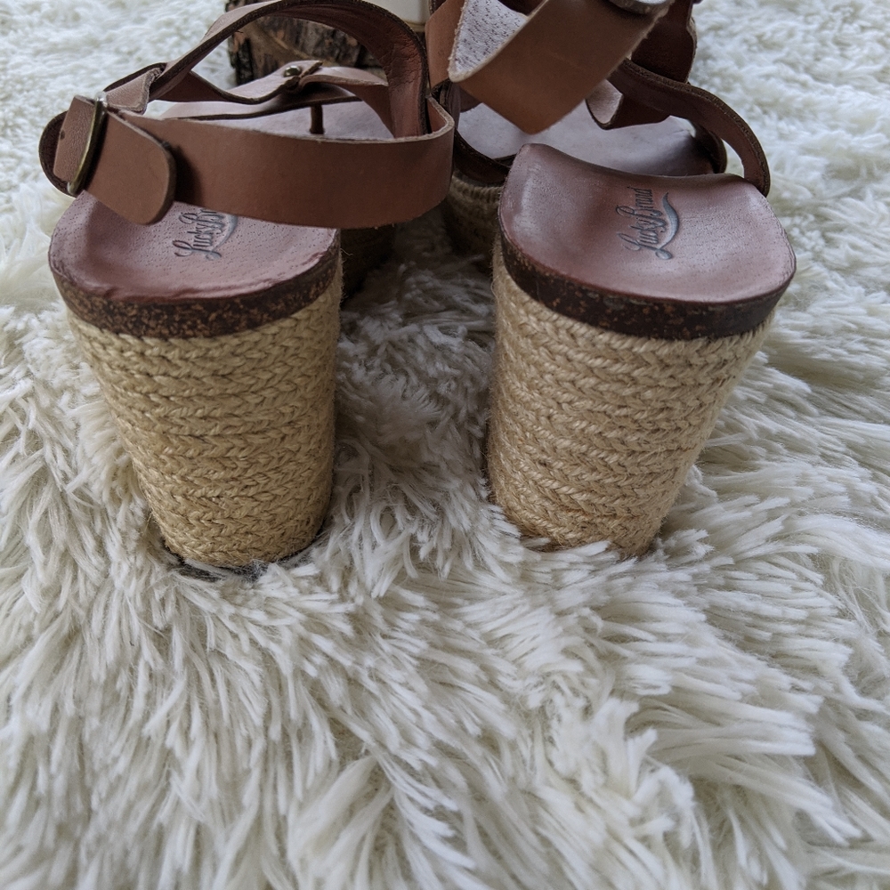 Lucky Brand Leather Espadrilles Sandal 8.5 - Picture 4 of 10